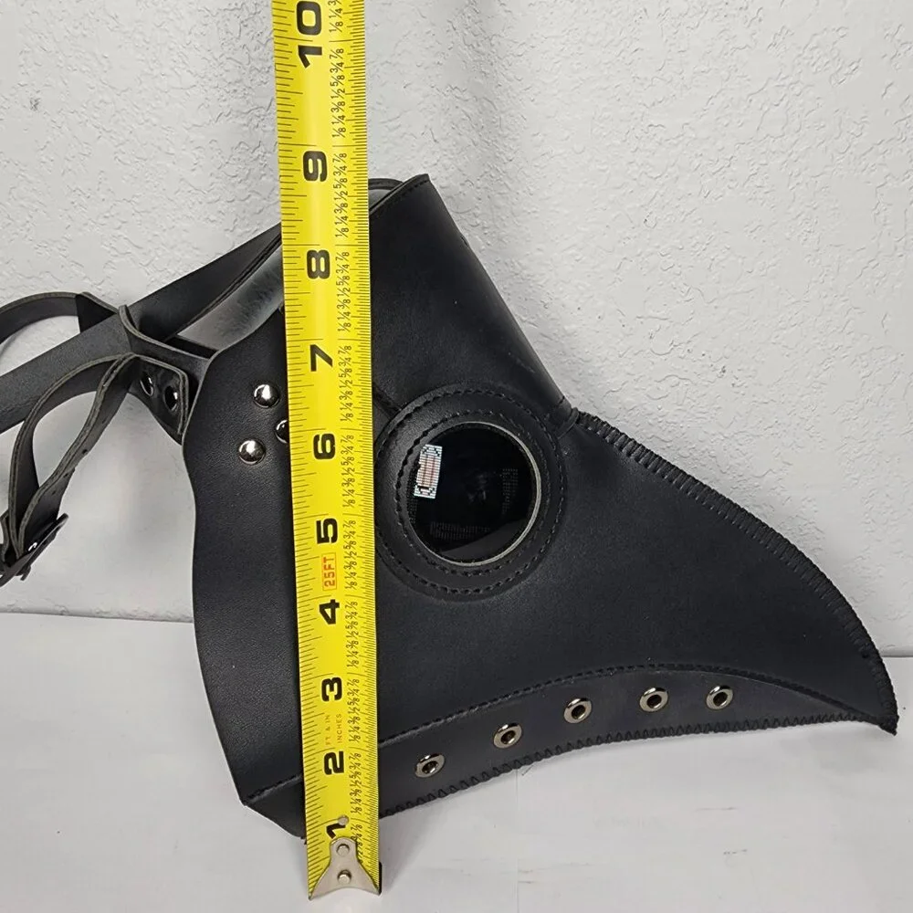 Steampunk Plague Doctor Mask - Black & Silver Raven/Crow Cosplay (One Size)